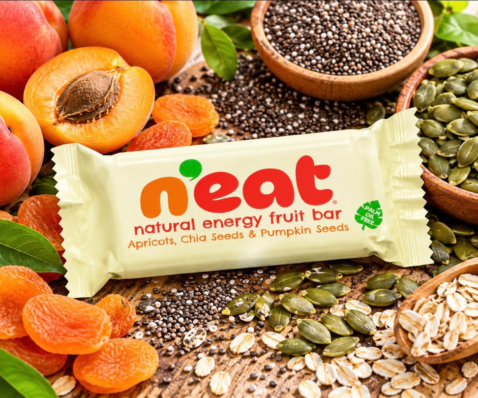 N'eat Natural Energy Apricots, Chia Seeds & Pumpkin Seeds "Fruit Bars" (16x50g)