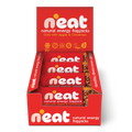 A display box of N'eat Natural Energy Flapjacks, Oats with Apple & Cinnamon, containing individually wrapped flapjacks