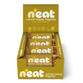 A display box of N'eat Natural Energy Flapjacks, Oats with Banana flavor, containing individually wrapped flapjacks