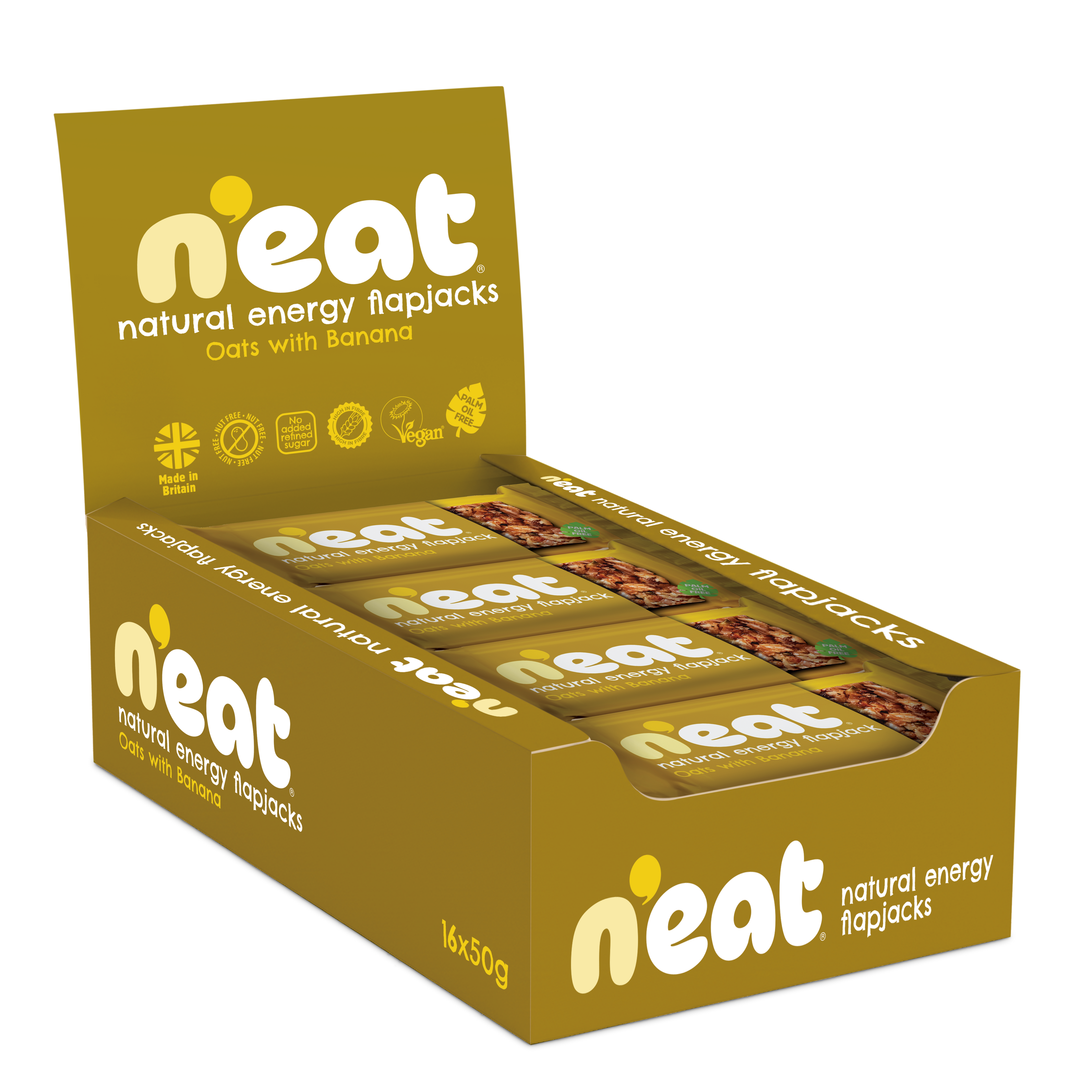 N'eat Natural Energy Oats with Banana "Flapjacks" (16x50g)