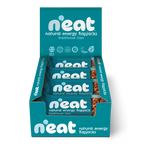 A display box of N'eat Natural Energy Flapjacks, Traditional Oats, containing individually wrapped flapjacks