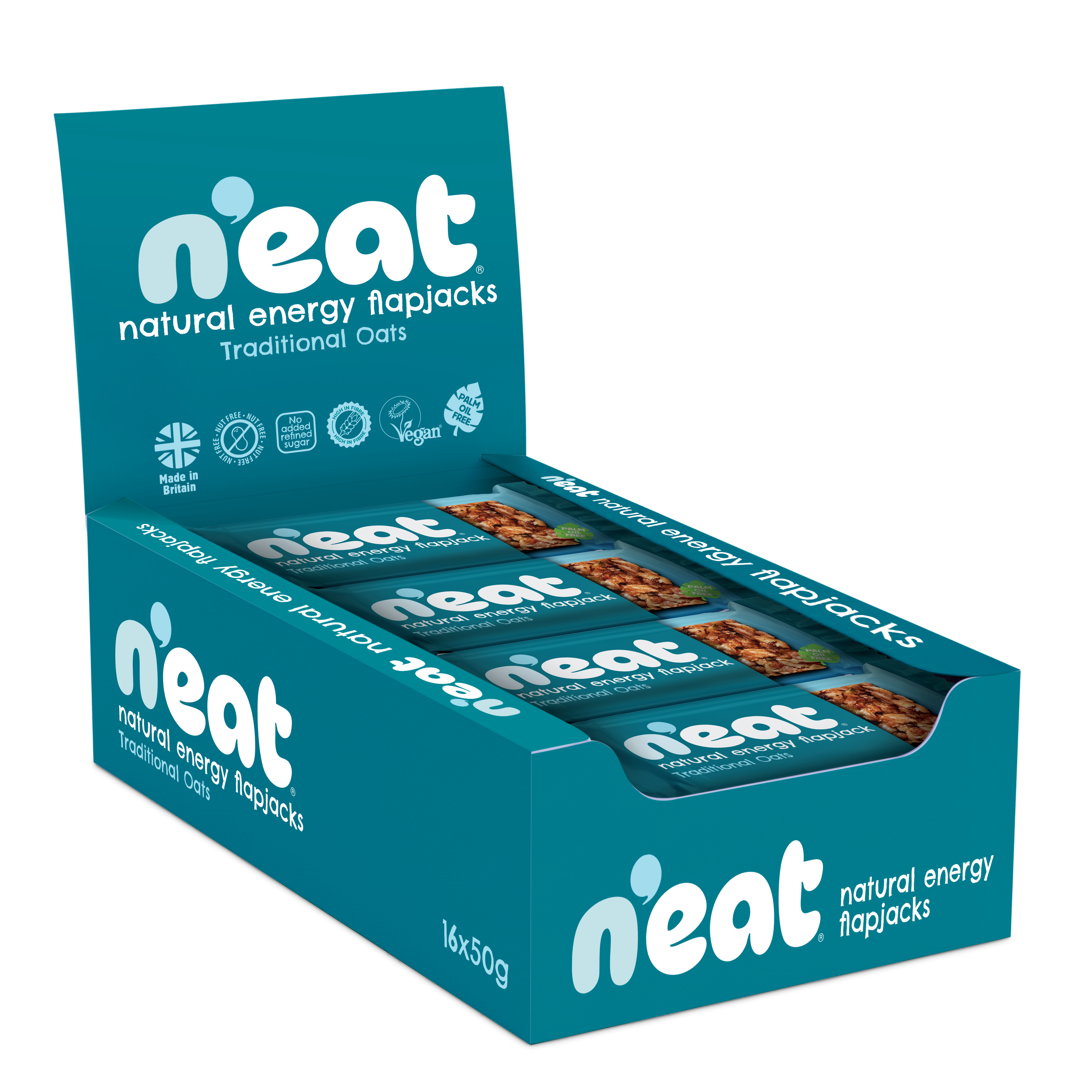N'eat Natural Energy Traditional Oats "Flapjacks" (16x50g)