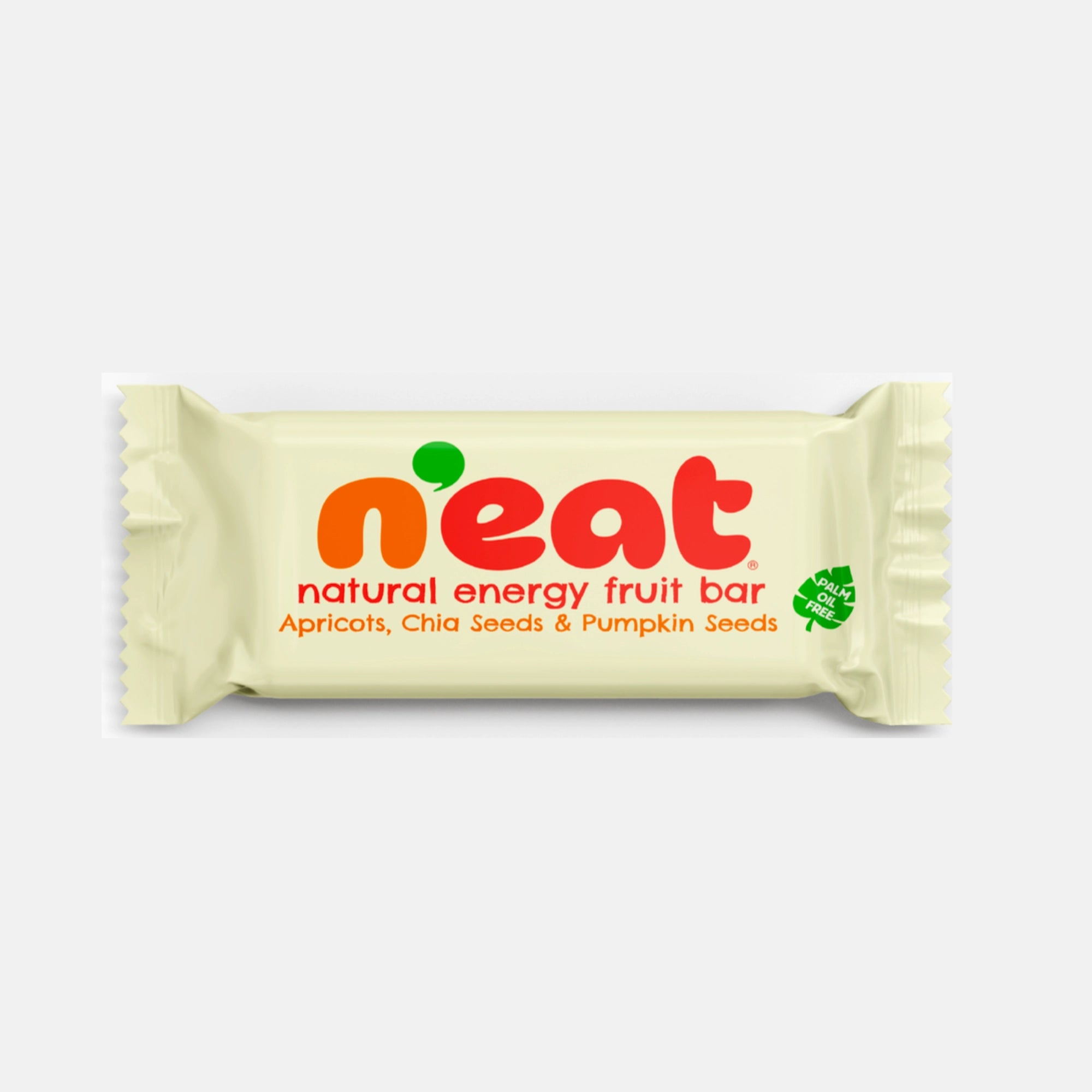 A single wrapped N'eat Natural Energy fruit bar Apricots, chia seeds and pumpkin seeds