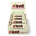 A display box of N'eat Natural Energy Fruit Bars, Cocoa, coconut & chia seeds containing individually wrapped bars