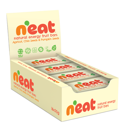 N'eat Natural Energy Apricots, Chia Seeds & Pumpkin Seeds "Fruit Bars" (16x50g)