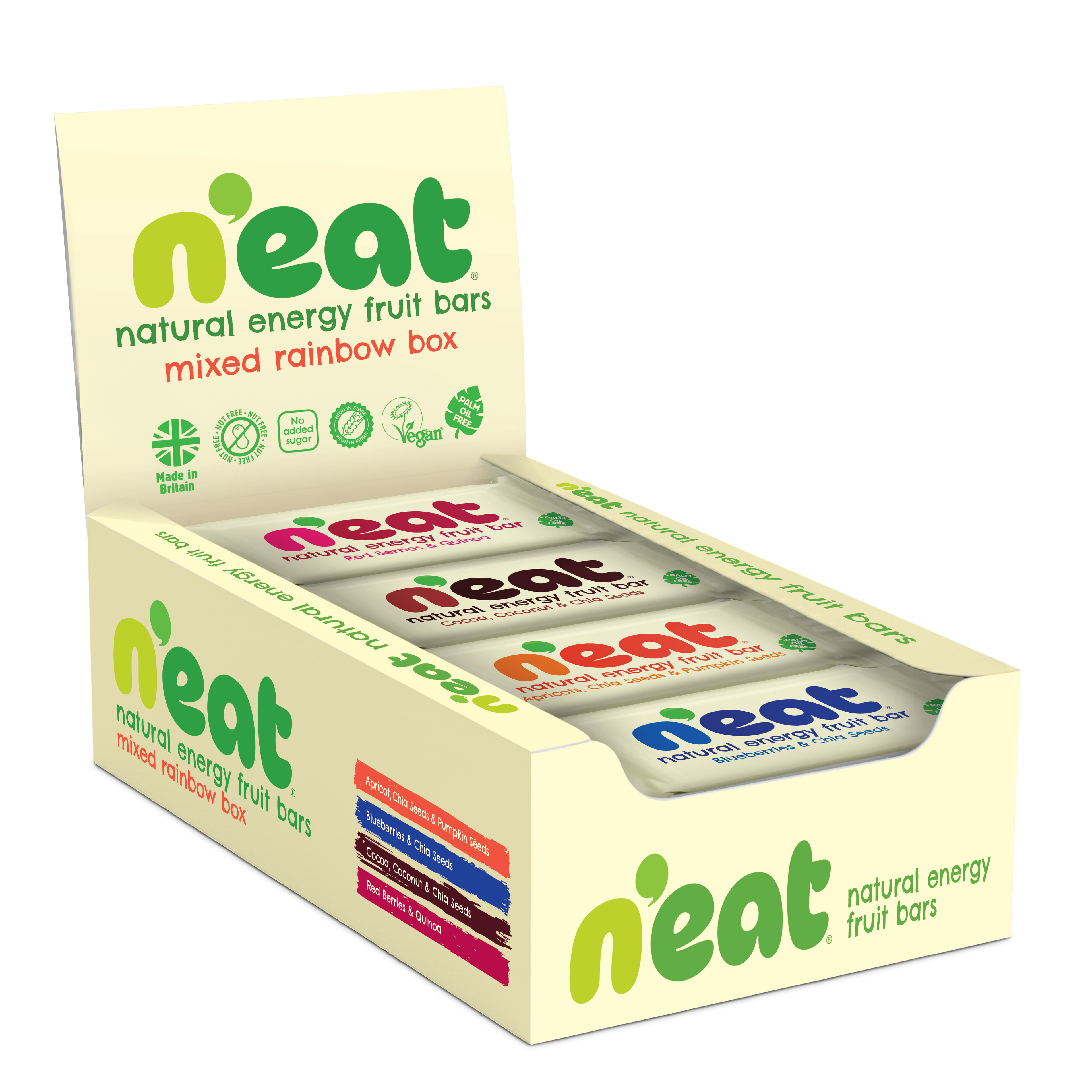 N'eat Natural Energy Mixed Rainbow Box of "Fruit Bars" (16x50g)