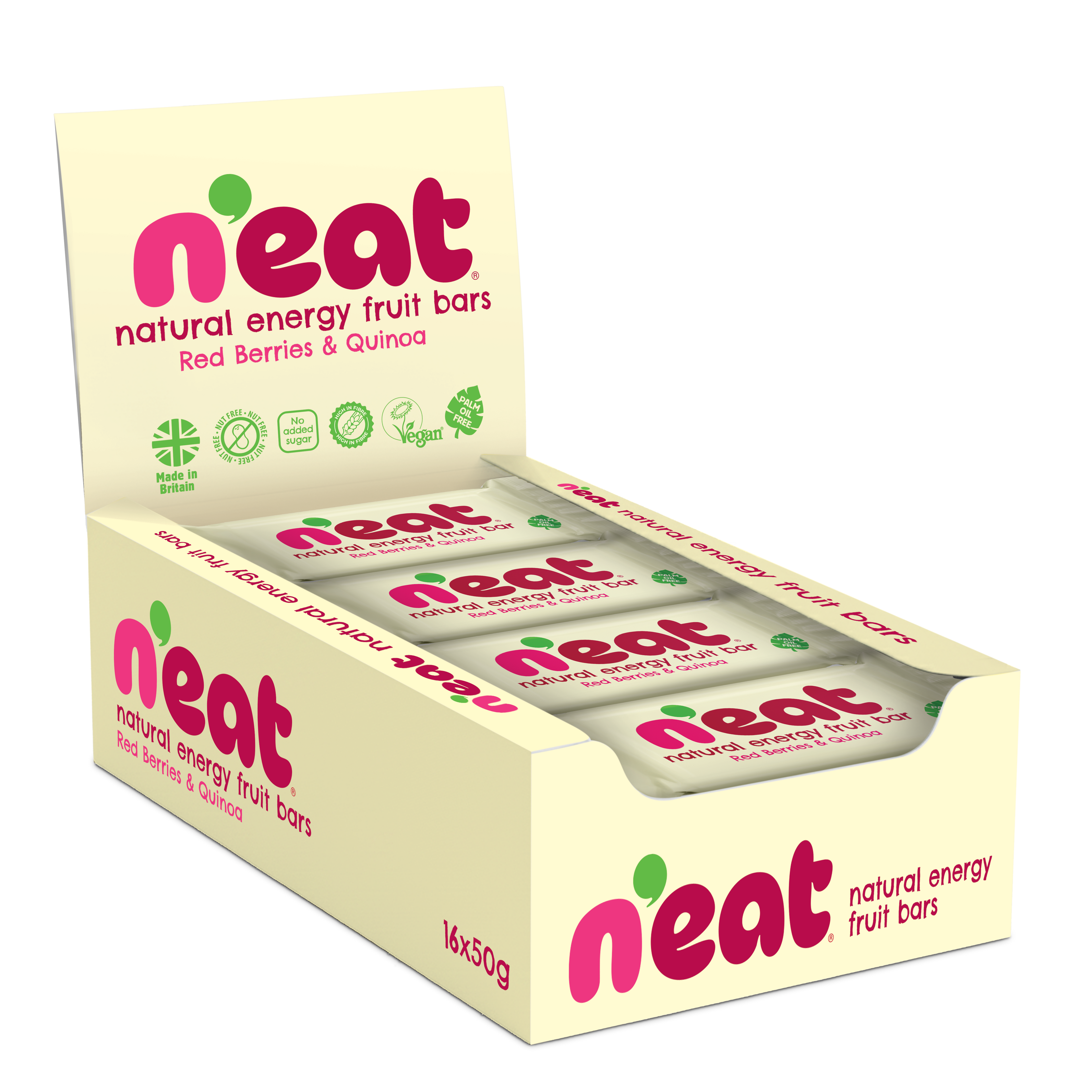 N'eat Natural Energy Red Berries & Quinoa "Fruit Bars" (16x50g)